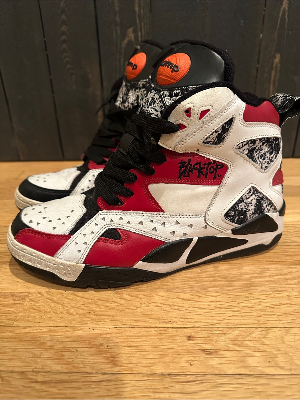 Reebok Kids Red, White & Black High-Top Sneakers